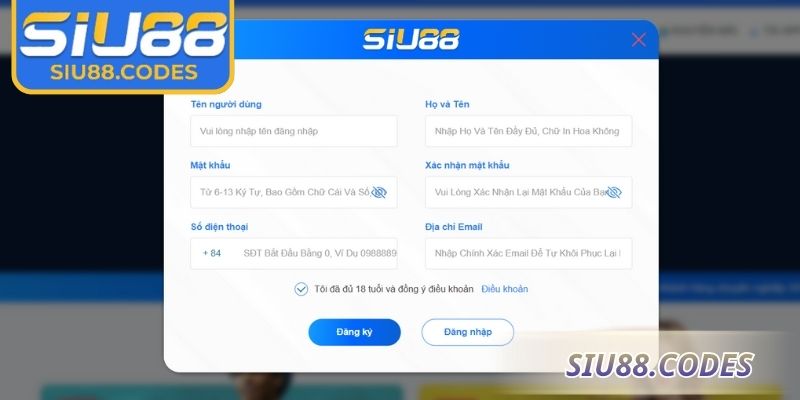 Đăng Ký Siu88 1 Các bước nhanh chóng để đăng ký Siu88